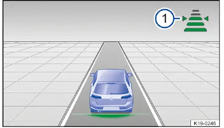 Volkswagen ID.4 - Fig. 1 In the instrument cluster display: set distance 1