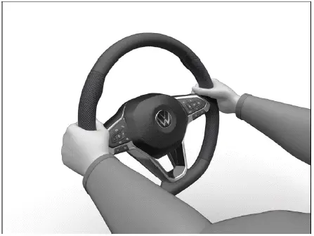 Volkswagen ID.4 - Fig. 2 On the steering wheel: nine o'clock and three o'clock