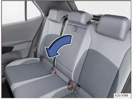 Volkswagen ID.4 - Fig. 1 Folding center armrest in the rear (general example).