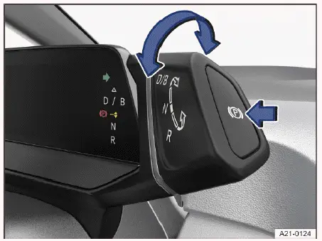 Volkswagen ID.4 - Fig. 1 Driving mode selector with the button