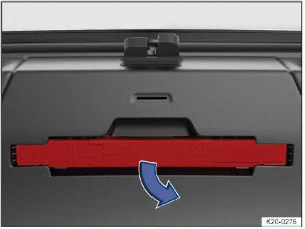 Volkswagen ID.4 - Fig. 1 In the trunk lid: Holder for the warning triangle.