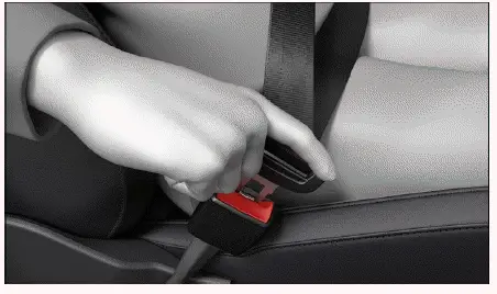 Volkswagen ID.4 - Fig. 1 Inserting the buckle tongue into the safety belt