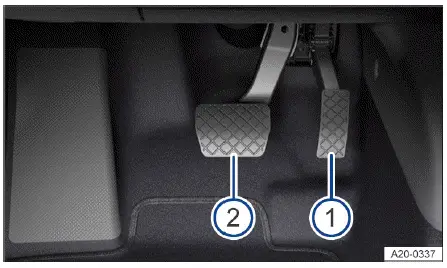 Volkswagen ID.4 - Fig. 1 In the footwell: pedals.