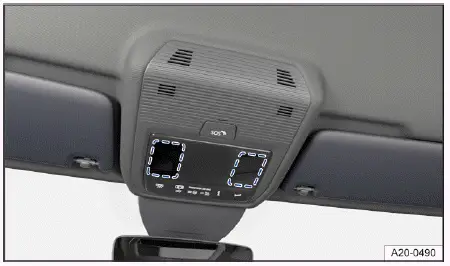 Volkswagen ID.4 - Fig. 1 On the overhead console: touch-sensitive reading