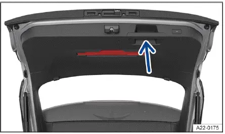 Volkswagen ID.4 - Fig. 2 In the open trunk lid: handle for closing the trunk lid