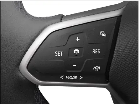 Volkswagen ID.4 - Fig. 1 Left side of the multi-function steering wheel.