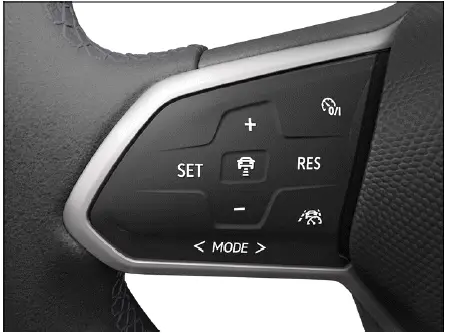 Volkswagen ID.4 - Fig. 1 Left side of the multi-function steering wheel.