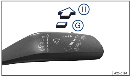 Volkswagen ID.4 - Fig. 2 On the right side of the steering column: operating