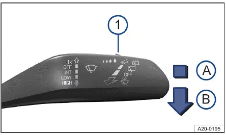 Volkswagen ID.4 - Fig. 1 On the right side of the steering column: windshield