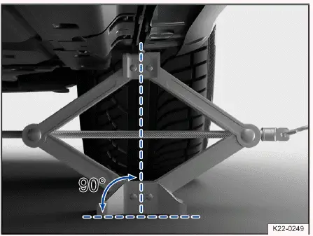 Volkswagen ID.4 - Fig. 3 Jack is positioned on the left side of the vehicle