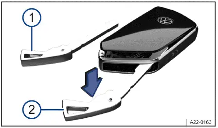 Volkswagen ID.4 - Fig. 1 Remote control vehicle key: opening the battery