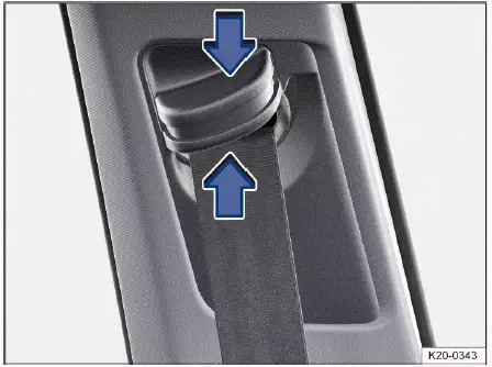 Volkswagen ID.4 - Fig. 1 Next to the front seats: safety belt height adjuster.