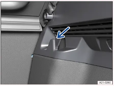 Volkswagen ID.4 - Fig. 1 Shopping bag hooks on the left and right 