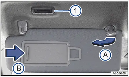 Volkswagen ID.4 - Fig. 1 In the front of the headliner: sun visor