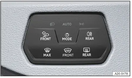 Volkswagen ID.4 - Fig. 1 Next to the steering wheel: Button to switch on